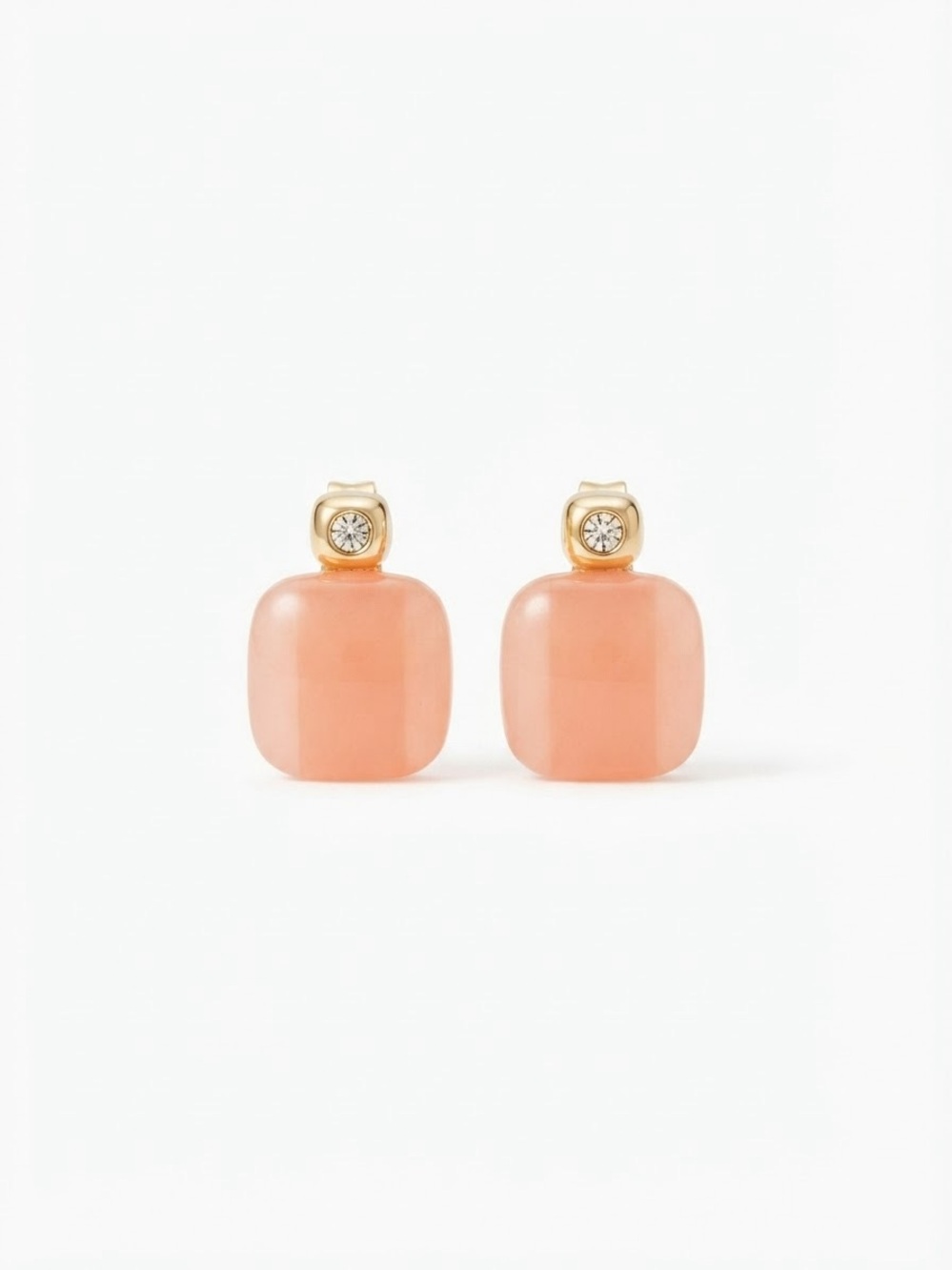 Kate Spade Color Block Peach Resin & Crystal Gold-Tone Stud Earrings